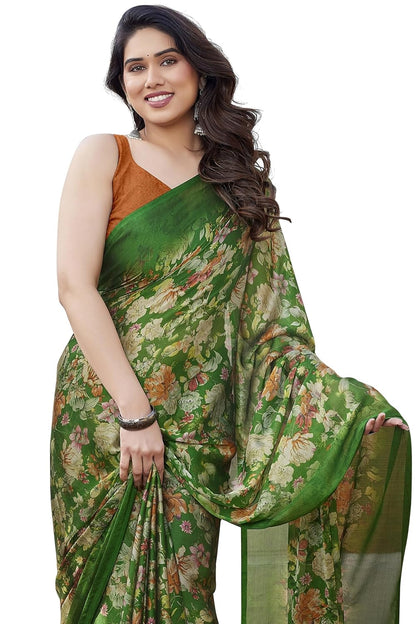 Floral Printed Saree with Blouse Piece