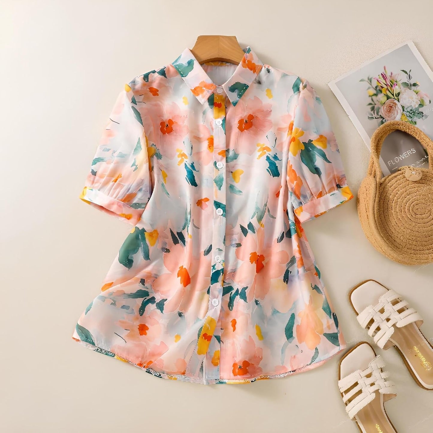 Gufrina Women Mustard Multicolor Floral Print Button