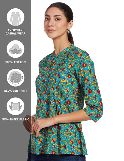 Myx Women's Cotton Printed A-line Short Kurti