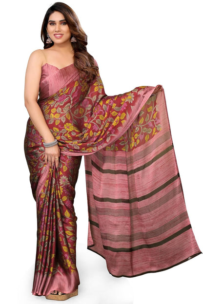 Floral Printed Saree with Blouse Piece