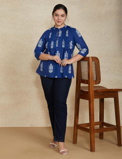 Myx Women's Cotton Printed A-line Short Kurti