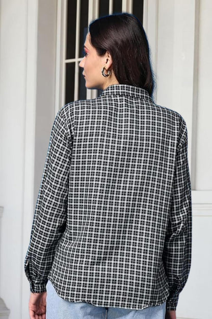 POPWINGS Casual Checks Print Shirt for Women