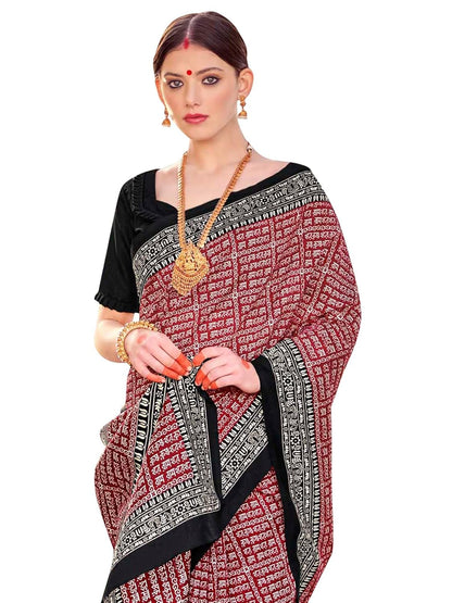 Women's Bhagalpuri Silk Ethnic Motif Printed Saree