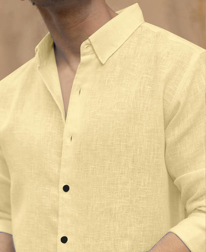 Men's Solid Linen Cotton Shirt | Casual | Plain