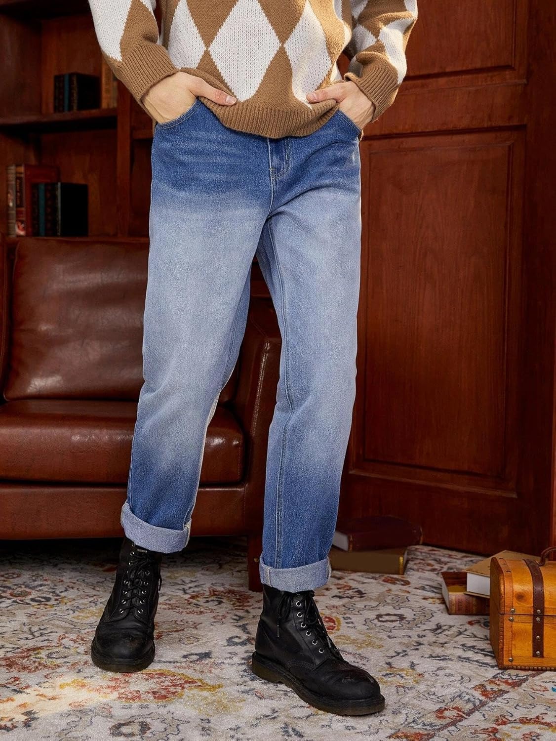 KOTTY Men's Solid Straight Fit/Skinny Fit/Relaxed Fit