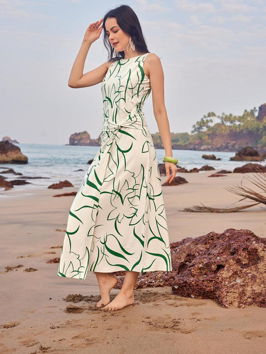 PURVAJA Women’s Twisted Maxi Length Dress