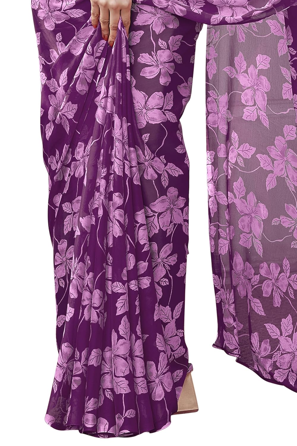 FASHION  Floral Printed Saree with Blouse Piece