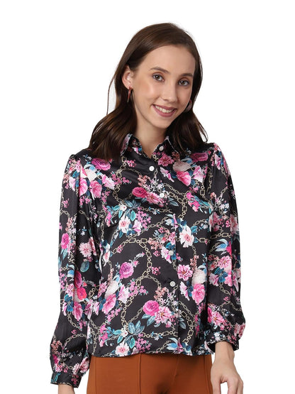 Urban Komfort Women's Abstract Print Full Sleeve Satin