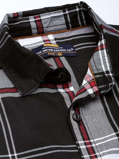 The Indian Garage Co Men's Cotton Slim Fit Checkered