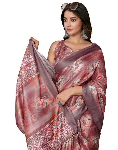 Print Art Silk Cotton Saree t Ethnic Wear for Festive
