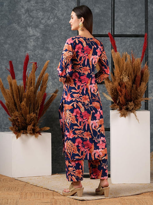 DESIGNER Women's Rayon Blend Kurta with Palazzo
