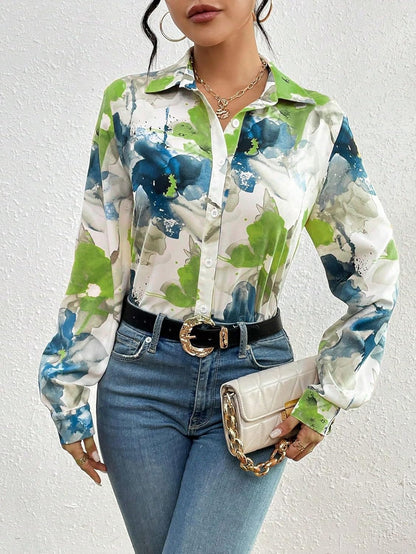 KATECLO Women's Full Sleeve Floral Print Shirt