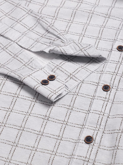Majestic Man Cotton Checkered Slim Fit Casual Shirt