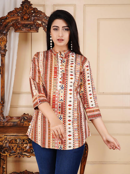FebQ Women's Polycotton Fabric 3/4 Sleeves