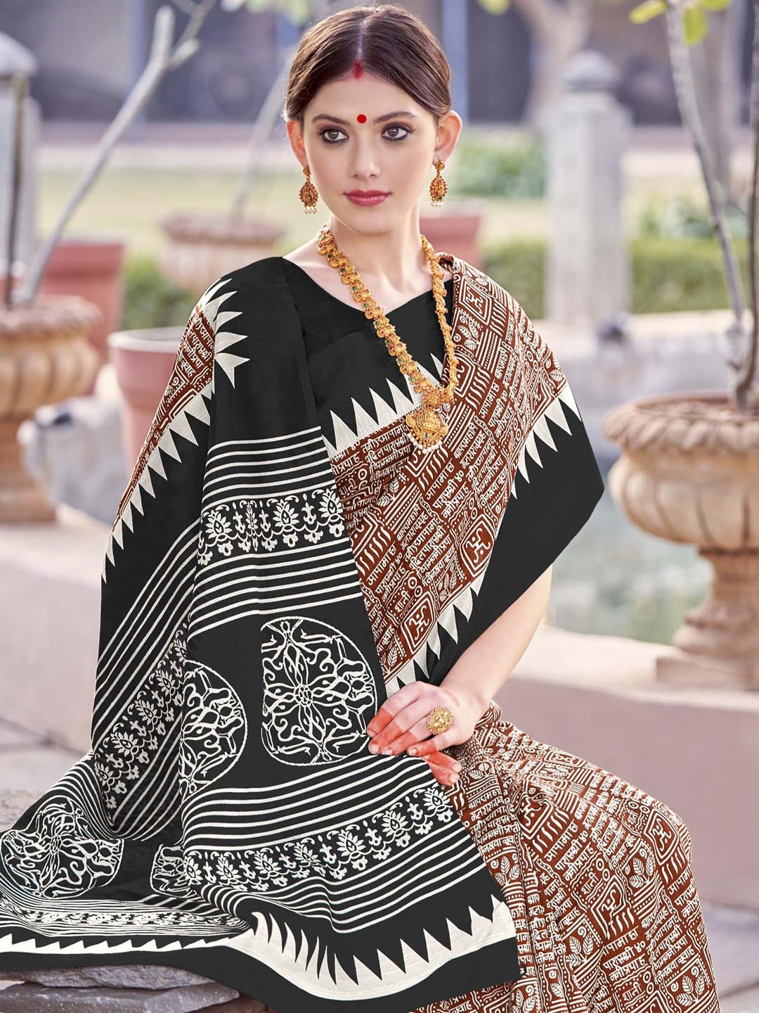 Women's Bhagalpuri Silk Ethnic Motif Printed Saree
