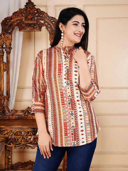 FebQ Women's Polycotton Fabric 3/4 Sleeves