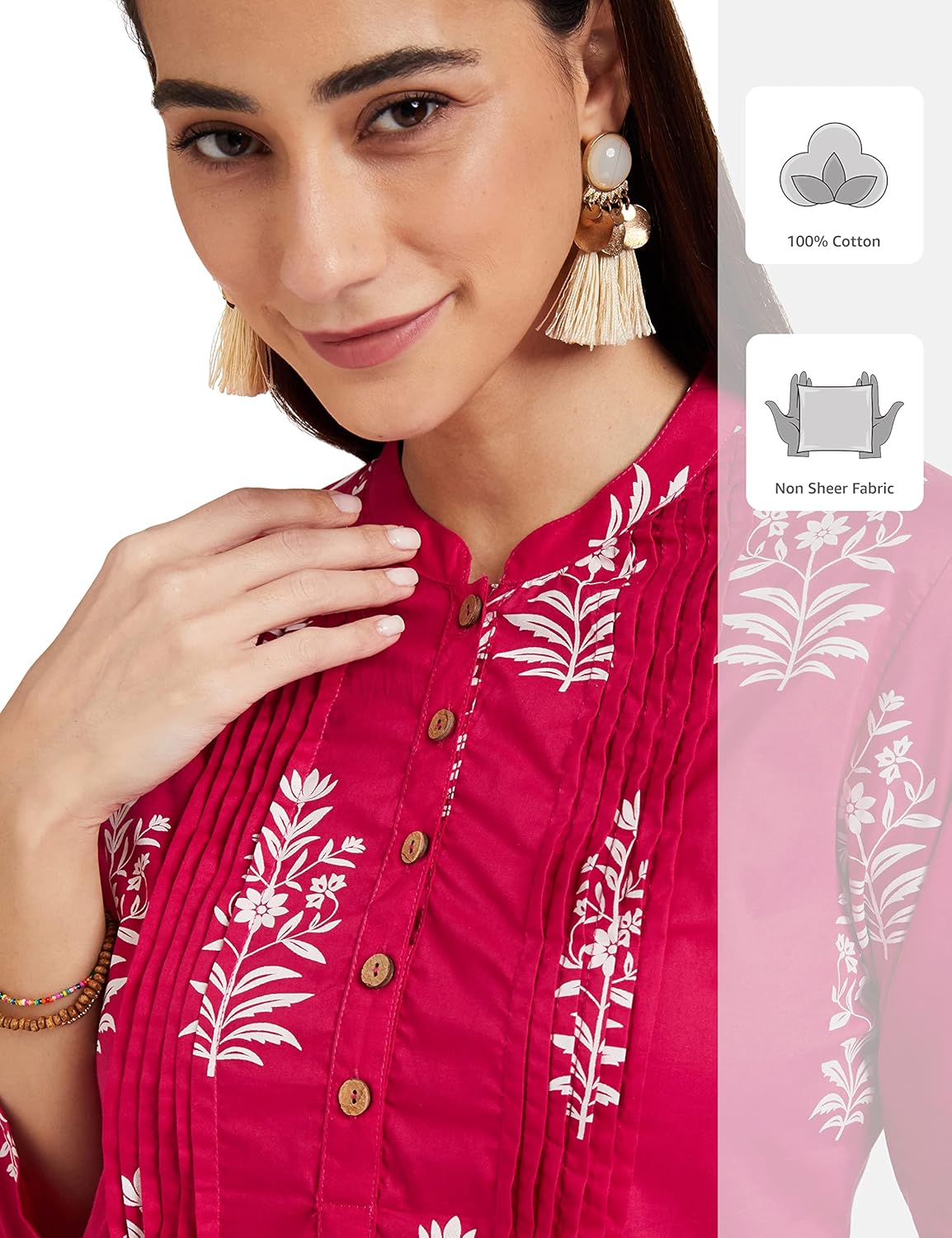 Myx Women's Cotton Printed A-line Short Kurti
