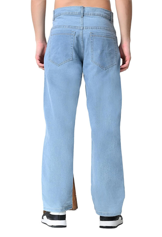 COMFITS Men's Regular Fit Baggy Jeans, Light Sky Blue