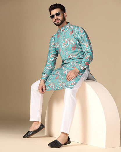 Leriya Fashion Men's Kurta | Rayon Printed Kurta