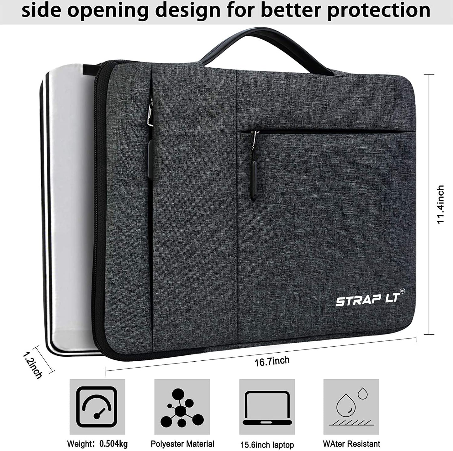 StrapLt Laptop Sleeve Case 14.6-15 Inch