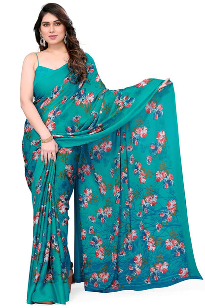 Floral Printed Saree with Blouse Piece