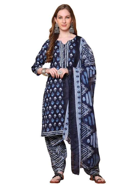 Rajnandini Women's Cotton Blend Salwar Suit Set