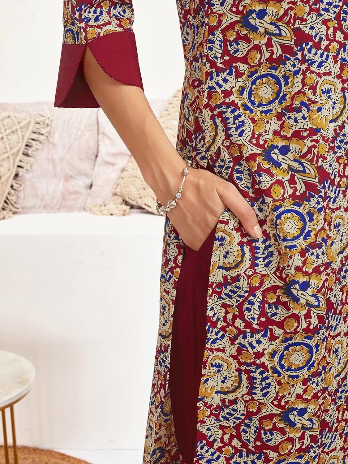 Women's Crepe Printed Kurta with Pant and Dupatta Set