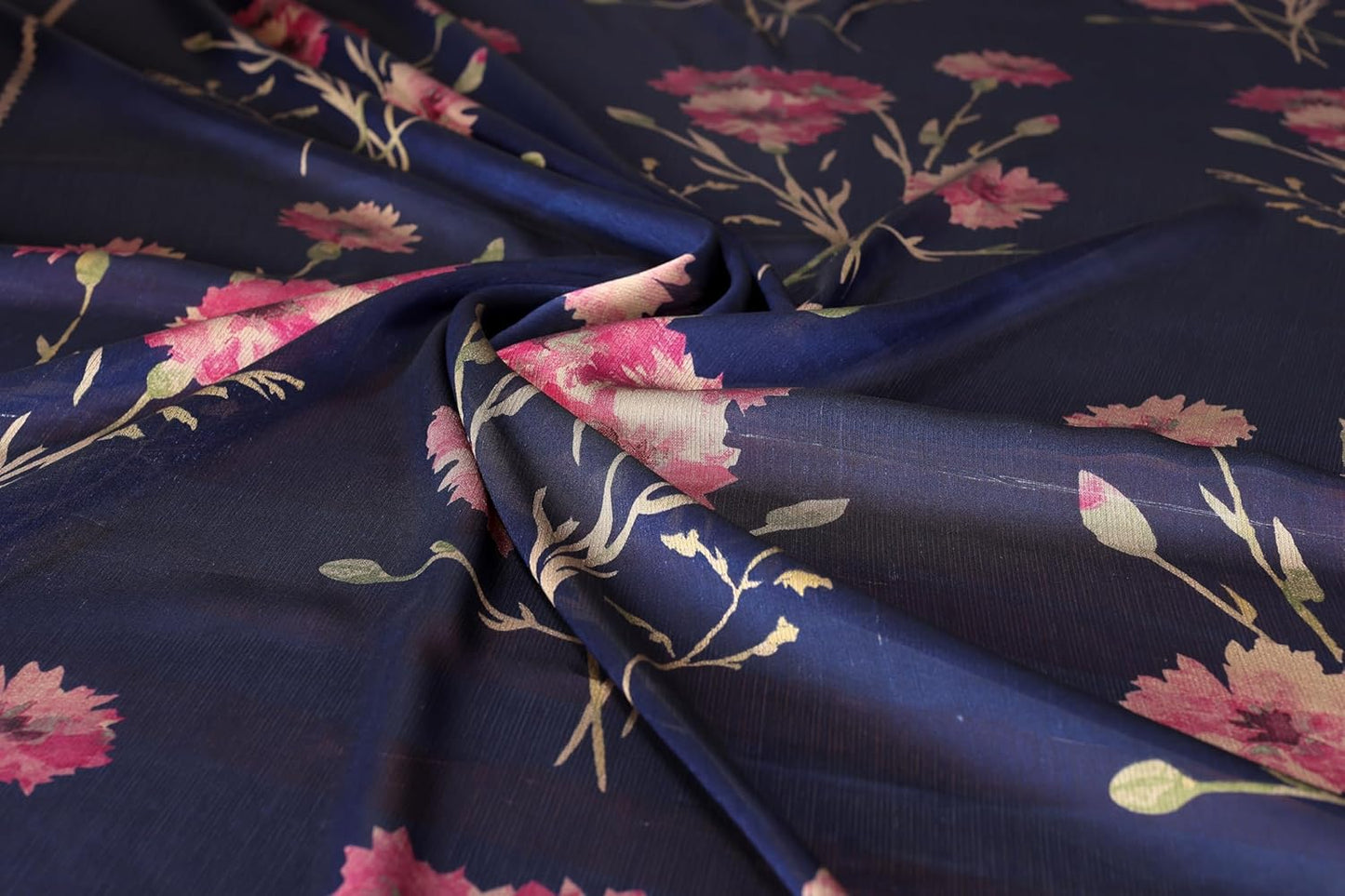 FASHION Women's  Floral Printed Saree with Blouse Piece