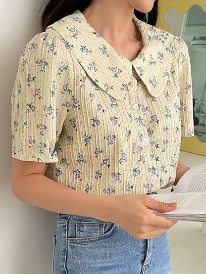 GRECIILOOKS Oversized Shirt for Women – Korean Casual Short Sleeve Loose Fit Top | Plus Size Summer Wear for Girls & Women