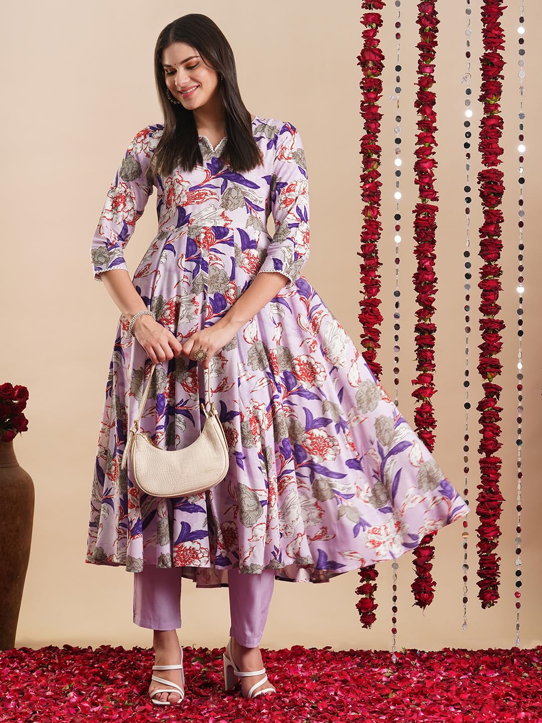 ANNI DESIGNER Women Rayon Blend Kurta & Pant