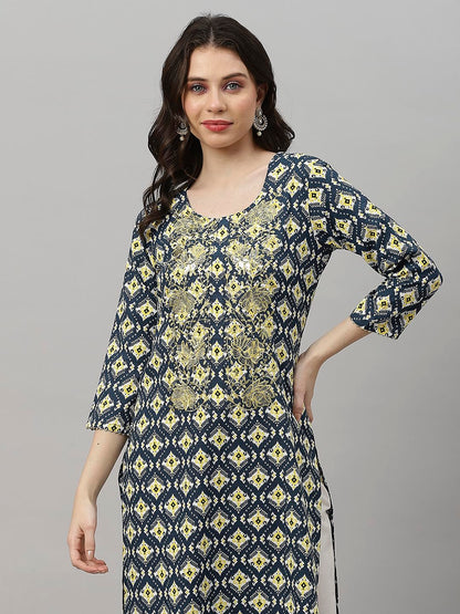 ANNI DESIGNER Women's Cotton Blend Regular Fit Kurta