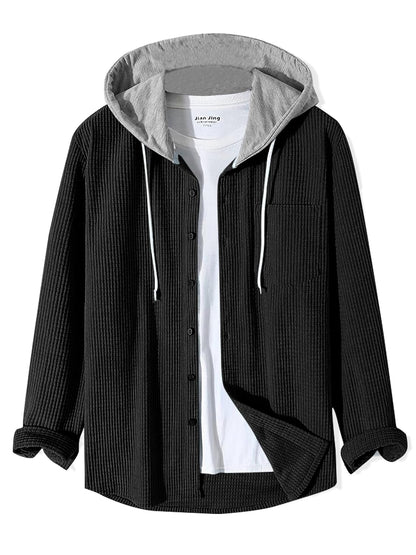 Monk Men's Solid Regular Fit Shirt | Shirt with Hood