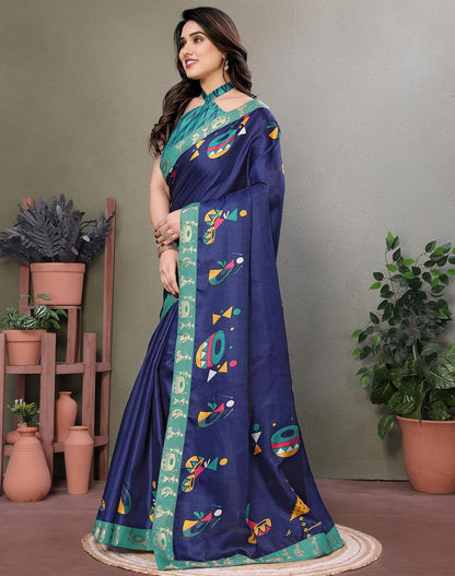 Yashika Women's Printed Kalamkari Art Silk Saree