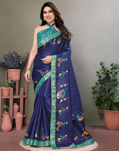 Yashika Women's Printed Kalamkari Art Silk Saree