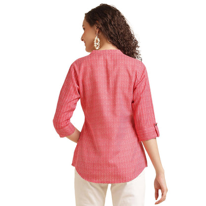 NAINVISH Tops for Women Printed Regular Fit Shirt Top for Women|Tops for Women Stylish Latest|Office Wear Tops for Women|Cotton Blend Tops for Women
