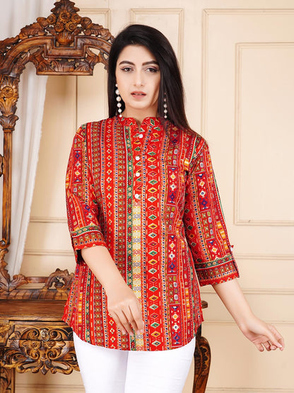 FebQ Women's Polycotton Fabric 3/4 Sleeves