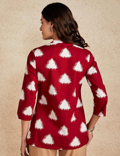 Myx Women's Cotton Printed A-line Short Kurti