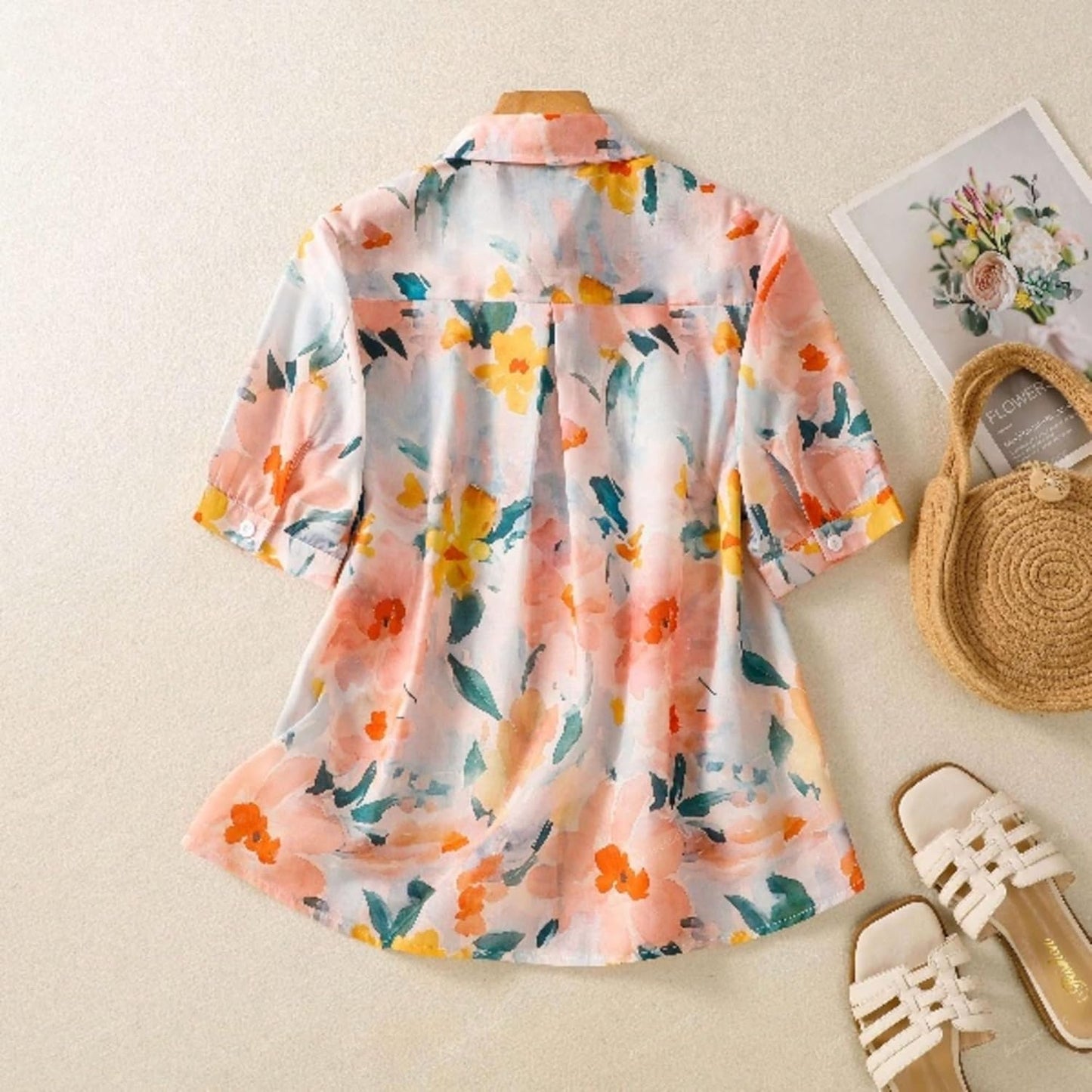 Gufrina Women Mustard Multicolor Floral Print Button