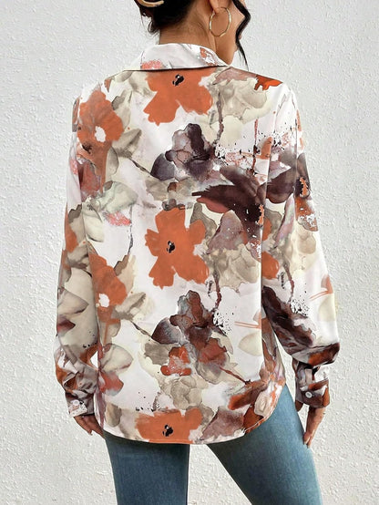 KATECLO Women's Full Sleeve Floral Print Shirt