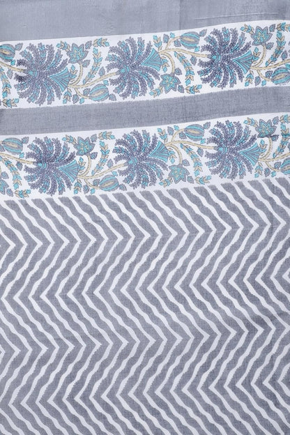 Rajnandini Women Grey & Green Cotton Printed