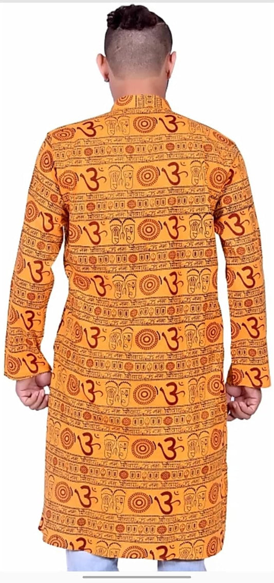 Mahakal/Om Men's Printed Cotton Festive and Casual