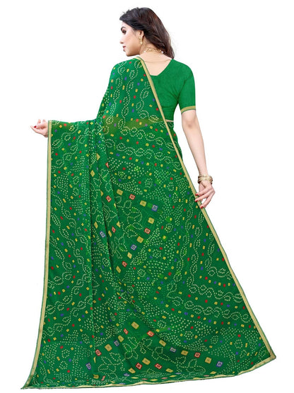 SIRIL Women's Chiffon Printed Saree with Blouse Piece