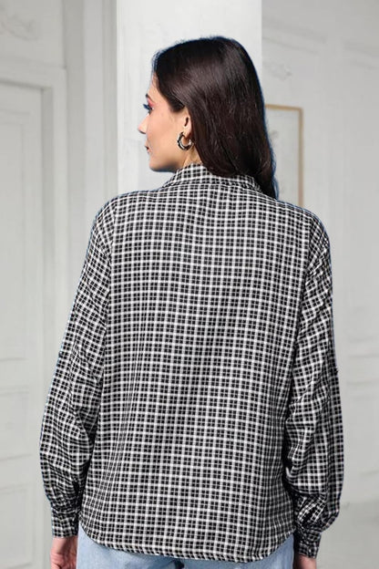 POPWINGS Casual Checks Print Shirt for Women