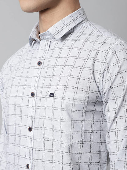 Majestic Man Cotton Checkered Slim Fit Casual Shirt