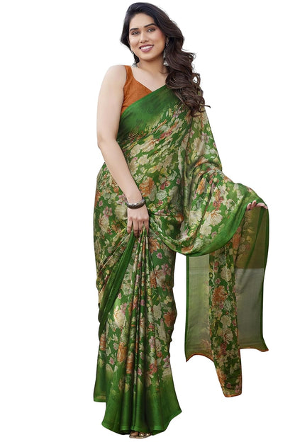 Floral Printed Saree with Blouse Piece