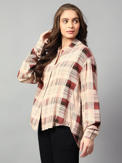 KOTTY Checkered Oversized Fit Womens Shirt
