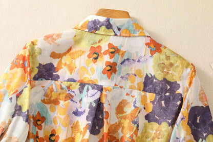 Gufrina Women Mustard Multicolor Floral Print Button