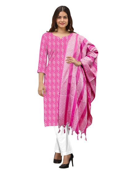 Fyne Fashion Womens Cotton Kurta Set with Dupatta