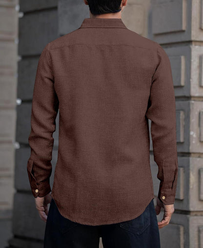 RAIZAX Men Linen Cotton Full Sleeve Shirt for Man