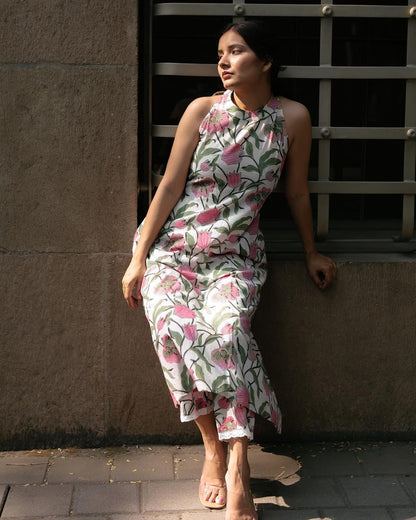Women's Rayon Blend Straight Block Printed Kurta & Pant